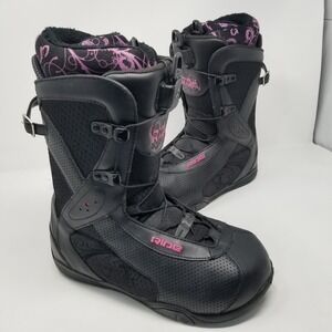 Women's Black Pink Purple RIDE SAGE Snowboard Boots Size 9.5